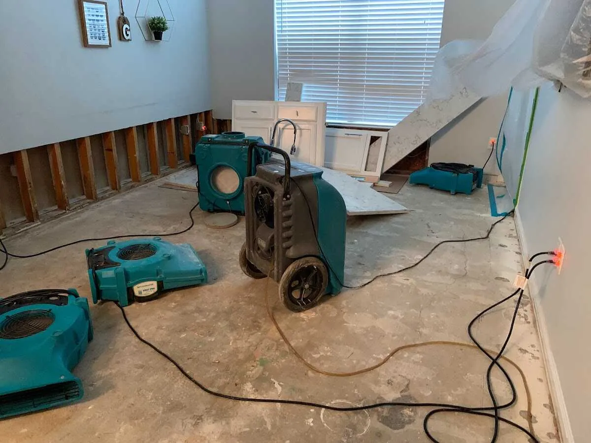 Dehumidifier in flood-cut room for Water Extraction & Removal in Medina